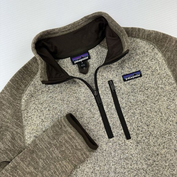 Patagonia Better Sweater 1/4 Zip Fleece Pullover Men’s Medium BLPA Brown Gray - Picture 2 of 10